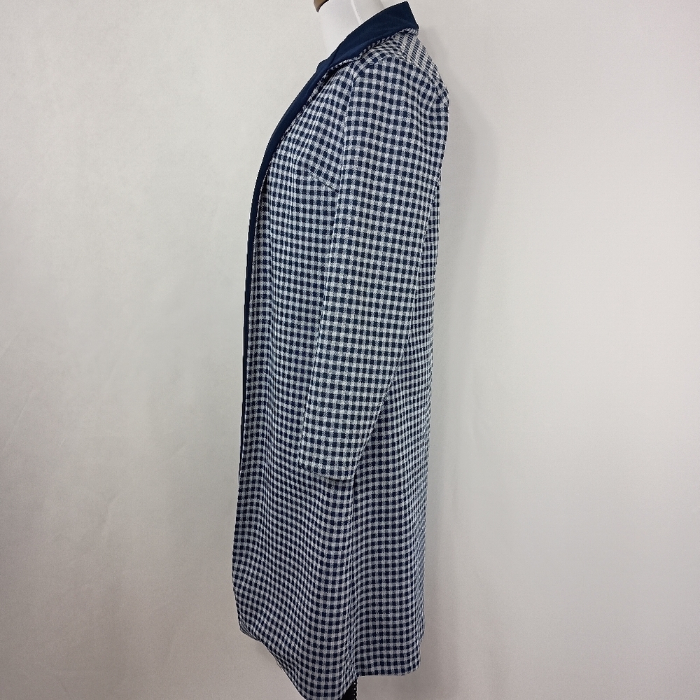 Vintage 60s Smartee Togs Women's Blue Pied De Poule Dress Jacket Combo size 12 - Picture 4 of 12